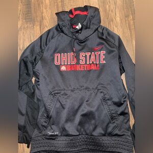 Nike Ohio State Basketball Therma-Fit Black and Red Hoodie